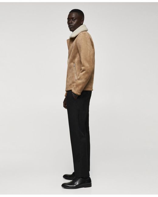 Mango Black Shearling-lined Jacket for men