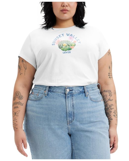 Levi's Blue Plus Size Graphic Authentic Cotton Short-sleeve T-shirt
