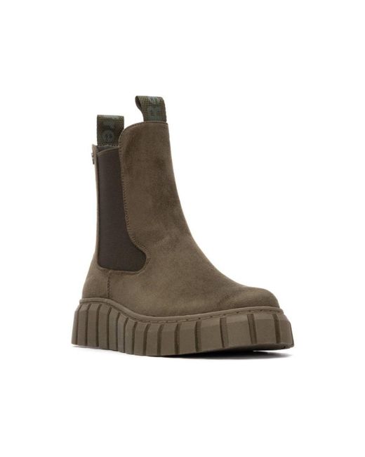 Xti Brown Comfort Chelsea Suede Booties Refresh Collection By