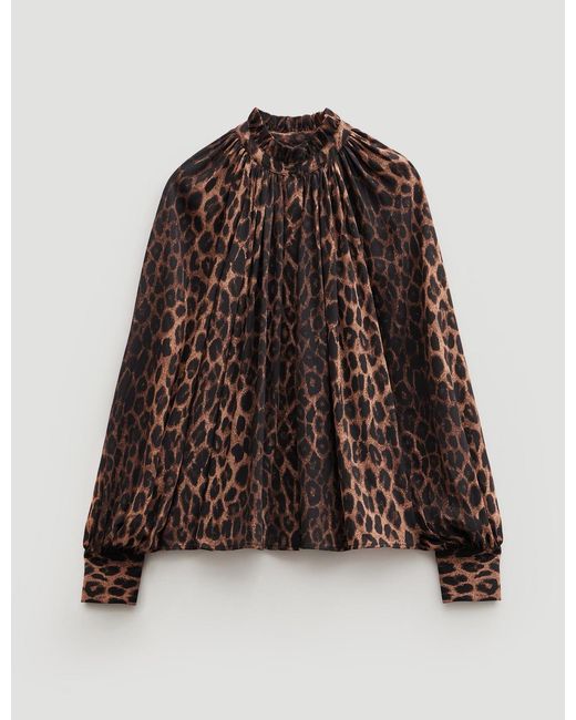 Hush Brown Fleur Floaty Chiffon Blouse