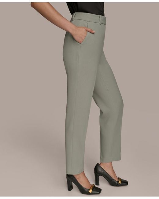 Donna Karan Natural Flat-front Straight-leg Pants