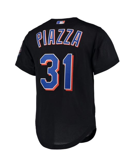 Mitchell & Ness Black Mike Piazza New York Mets Cooperstown Collection Mesh Batting Practice Jersey for men