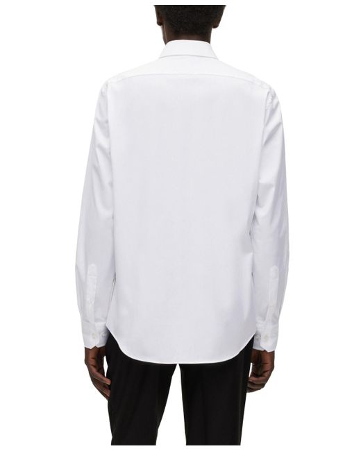 Boss White Boss By Stretch-cotton Twill Regular-fit Dress Shirt for men