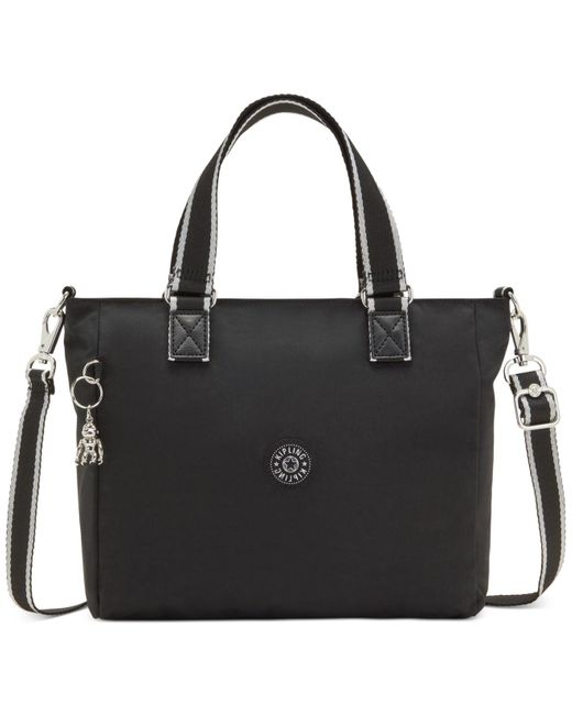 Kipling Venla Nylon Ziptop Crossbody Tote Bag in Black Lyst