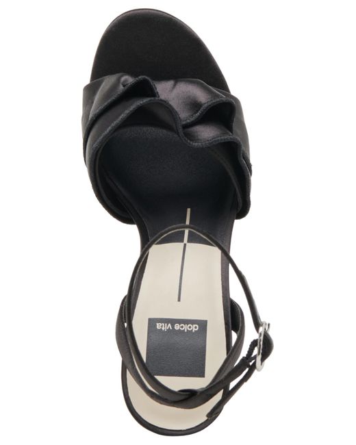 Dolce Vita Black Lunette Ruffled Two-piece Dress Sandals