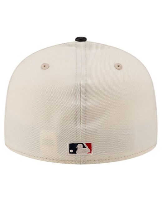 KTZ White Boston Red Sox Game Night Leather Visor 59fifty Fitted Hat for men