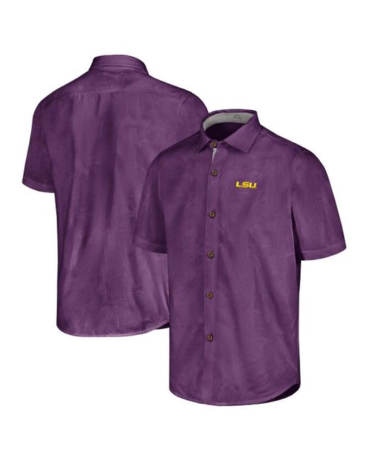 Tommy Bahama Purple Lsu Tigers Sport Coconut Point Palm Vista Islandzone Button-up Shirt for men