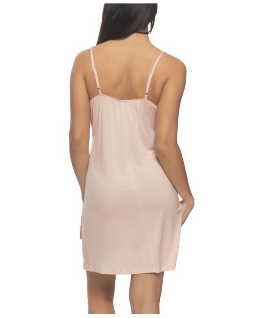 Felina Natural Elysees Sleeveless Satin V-neck Chemise