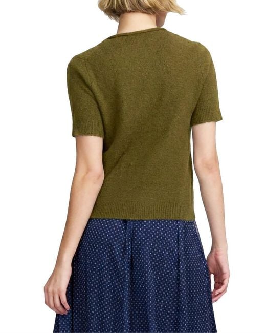 Elle Collection Green Moss Yarn Shell