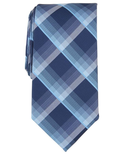 Perry Ellis Blue Cormick Plaid Tie for men