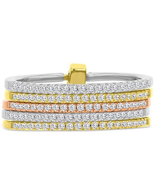 Macy's Metallic Cubic Zirconia Multi-layer Statement Ring