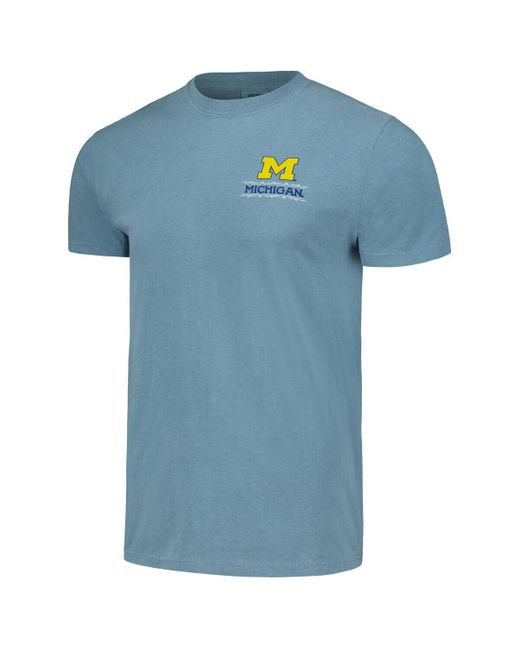 Image One Blue Michigan Wolverines State Scenery Comfort Colors T-shirt for men