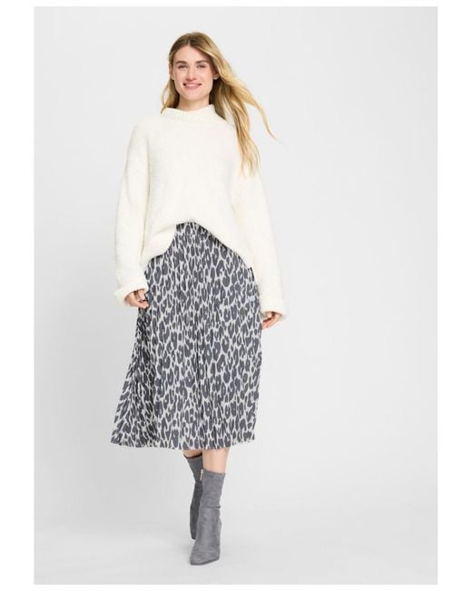Olsen Multicolor Pull-on Leopard Pleated Skirt