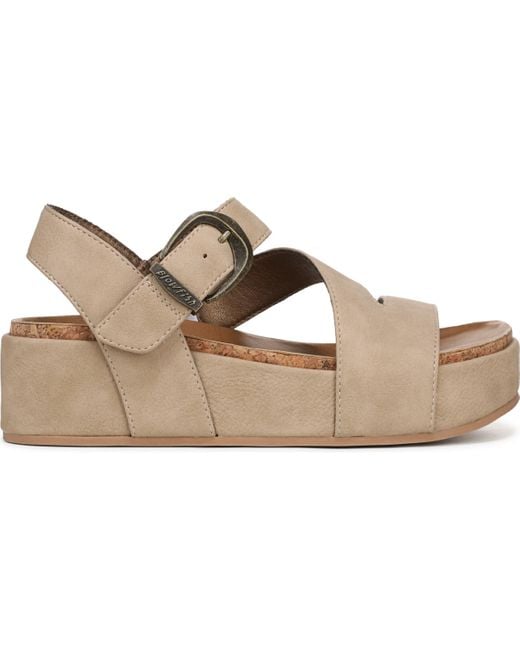 Blowfish Brown Isabel Strappy Open Round Toe Platform Sandals