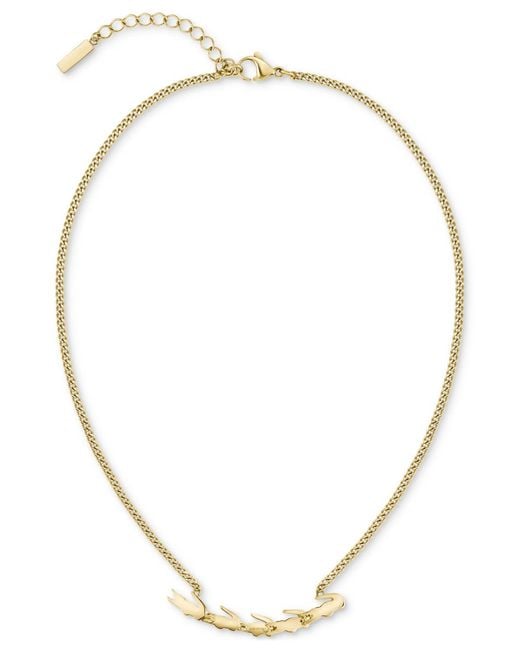 Lacoste Metallic Crocodile Statement Necklace