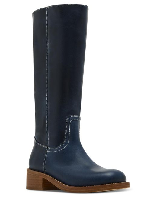 Steve Madden Blue riggs Tall Square-toe Boots