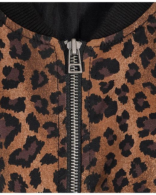 On 34th Brown Leopard Print Bubble-hem Bomber Jacket
