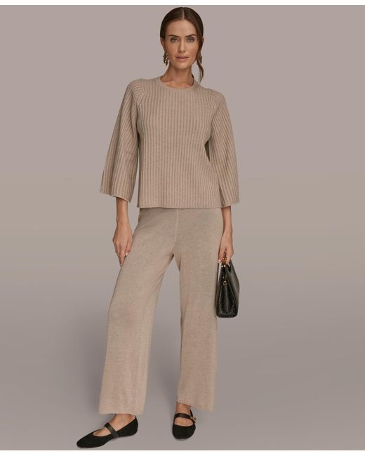 Donna Karan Brown Micro Sequin Embellished Sweater