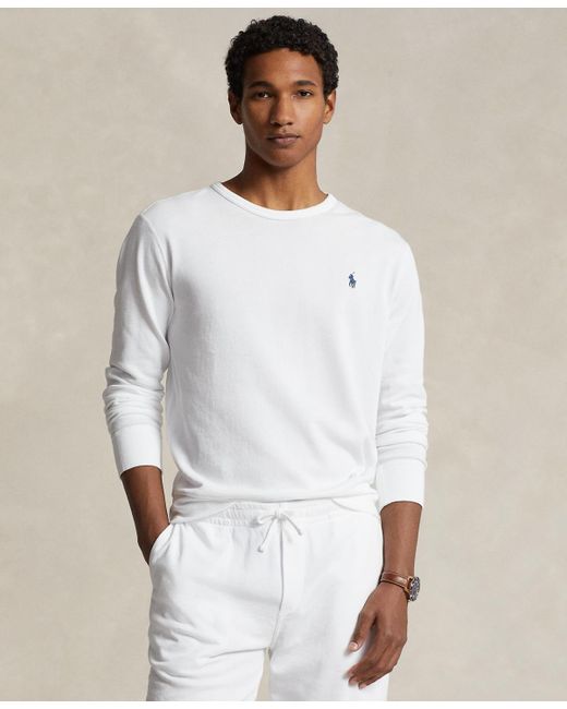 Polo Ralph Lauren White Cotton French Terry Sweatshirt for men