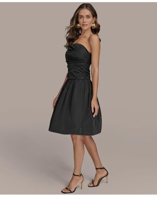 【Donna Karan New York】Strapless A-Line Dress Donna Karan New York Women's Jacquard Strapless A-Line Dress