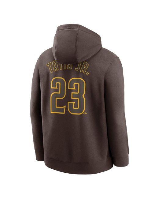 Nike Brown Fernando Tatis Jr. San Diego Padres Player Name Number Club Fleece Pullover Hoodie for men