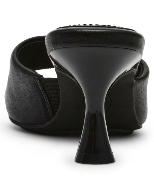 Anne Klein Black Jerilyn Square Toe Mule Dress Sandals