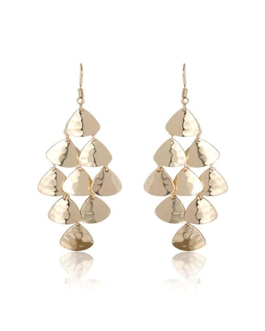 BCBGeneration Metallic Layered Triangle Drop Earrings