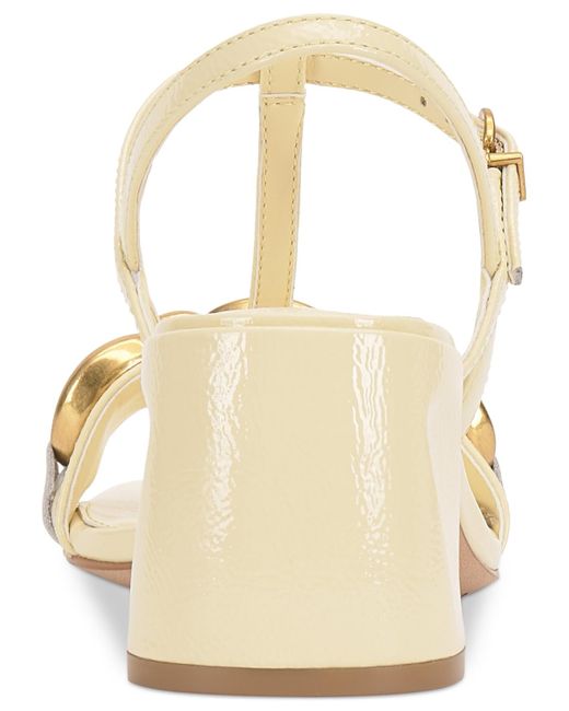 Vince Camuto Metallic Chirie Chain T-strap Block-heel Sandals
