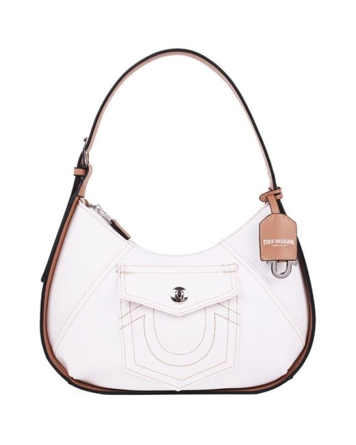 True Religion White Horseshoe Pocket Medium Hobo