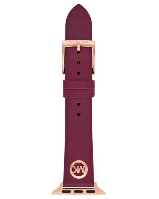Michael Kors Purple Leather Strap Band For Apple Watch