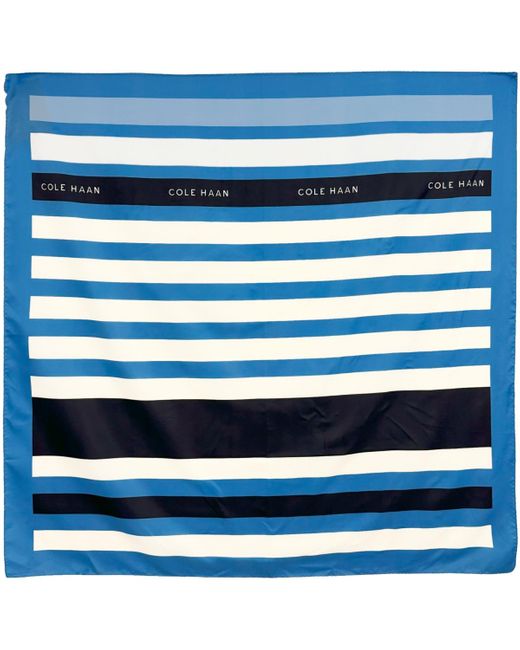 Cole Haan Blue Striped Square Scarf
