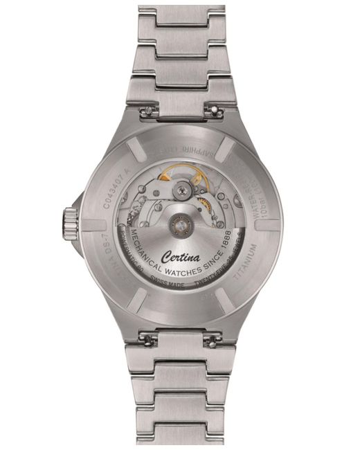 Certina Blue Swiss Automatic Ds-7 Powermatic 80 Titanium Bracelet Watch 39mm