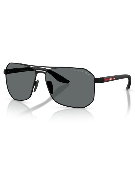 Prada Linea Rossa Black Polarized Sunglasses for men