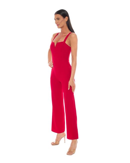 Bebe Red V-wire Core Jumpsuit