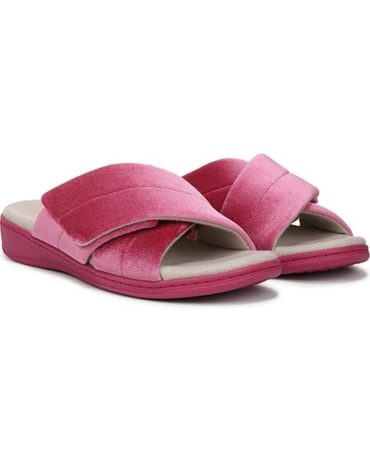 Vionic Pink Relax Ii Open Toe Slippers