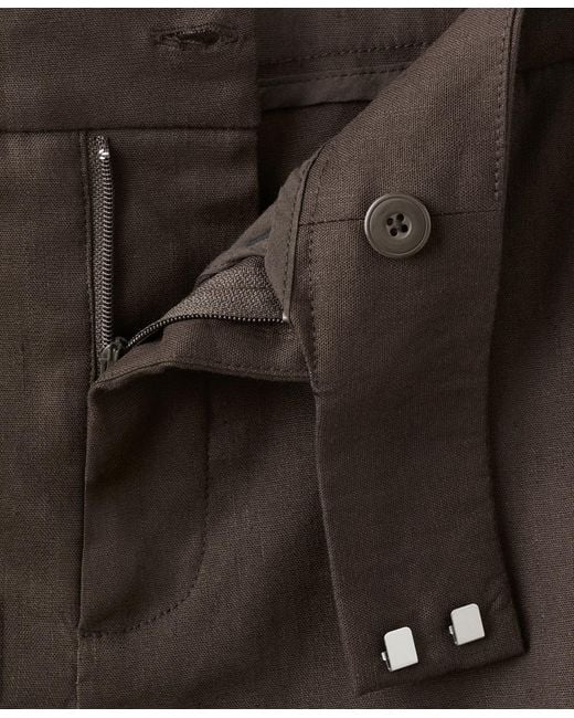 Mango Brown Linen Capri Pants