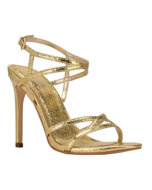 Guess Fumi Stiletto Dress Sandals in Metallic | Lyst