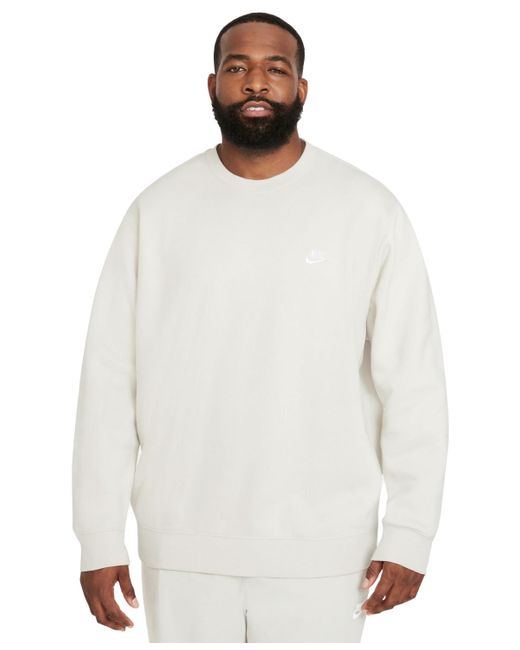 Nike White Club Fleece Crew Sweatshirt for men