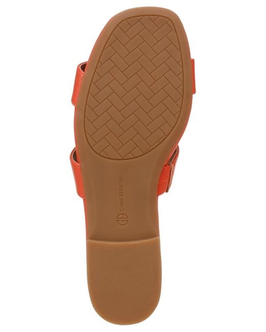 Giani Bernini Red Caitlynn Slip-on Memory Foam Hardware Flat Sandals