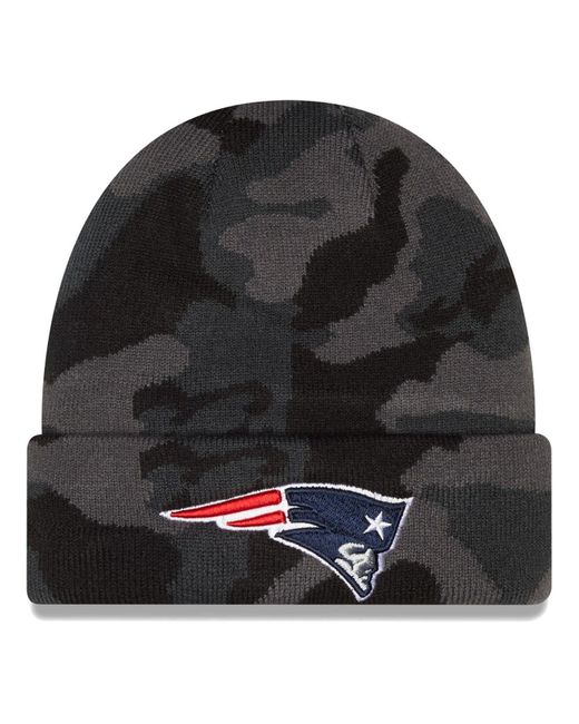 KTZ New England Patriots Camo Cuffed Knit Hat in Black for Men