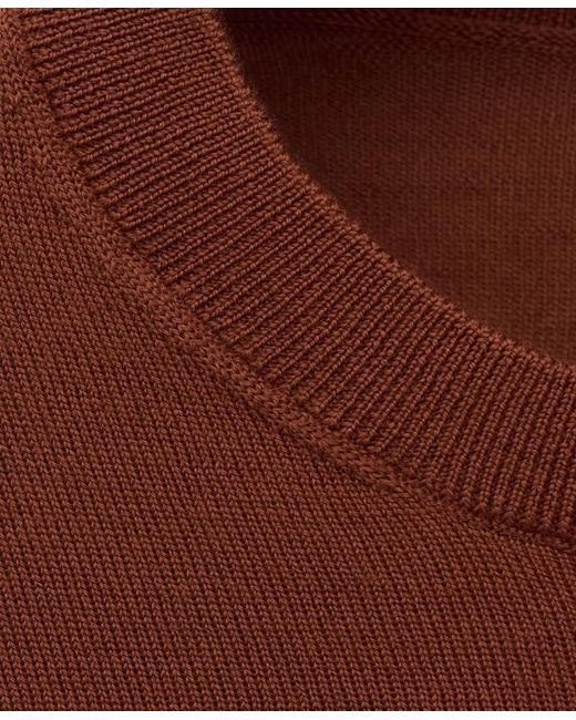 Mango Brown Wool Round-neck Sweater