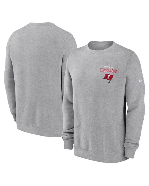 Nike Gray Tampa Bay Buccaneers Primetime Club Fleece Pullover Sweatshirt for men