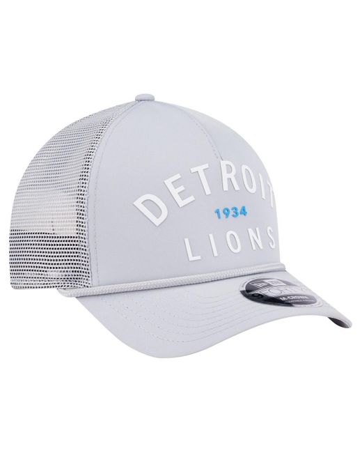 KTZ White Detroit Lions Active Minimalist M-crown A-frame 9forty Adjustable Hat for men