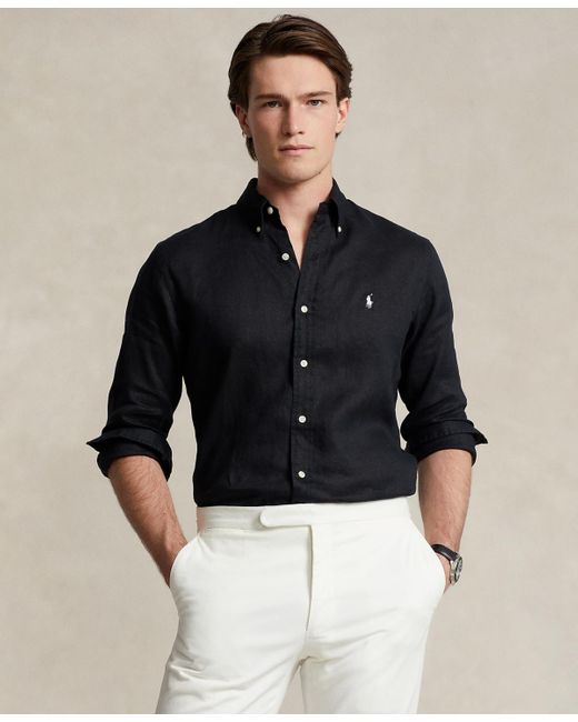 Polo Ralph Lauren Pink Classic-fit Linen Shirt for men
