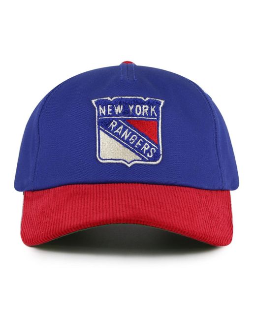 American Needle Blue/red New York Rangers Burnett Adjustable Hat for men