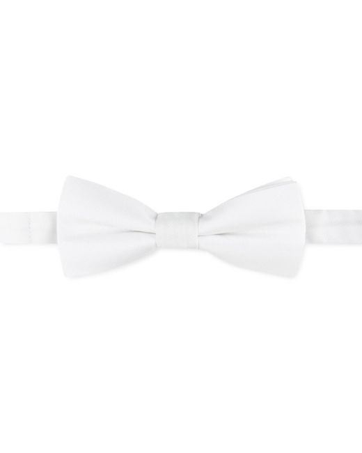 Calvin Klein White Unison Solid Pre-tied Bow Tie for men