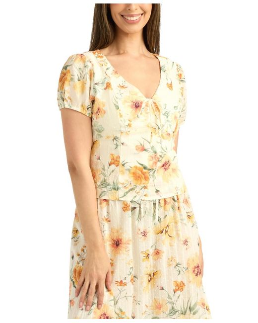 Bcx Multicolor Textured V-neck Top