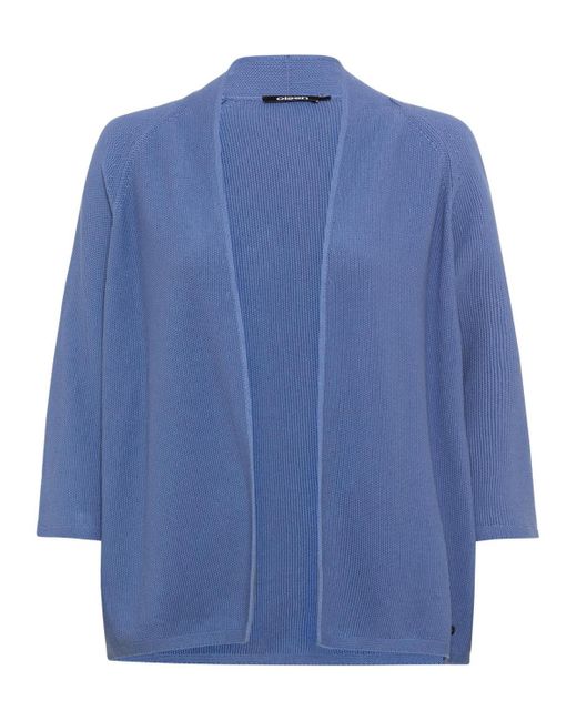 Olsen Blue 100% Cotton 3/4 Sleeve Open Front Cropped Cardigan