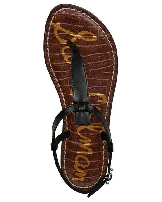 Sam Edelman Black Gigi T-strap Flat Sandals