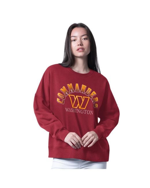 G-III 4Her by Carl Banks Red Washington Commanders Oversized Feud Sweatshirt